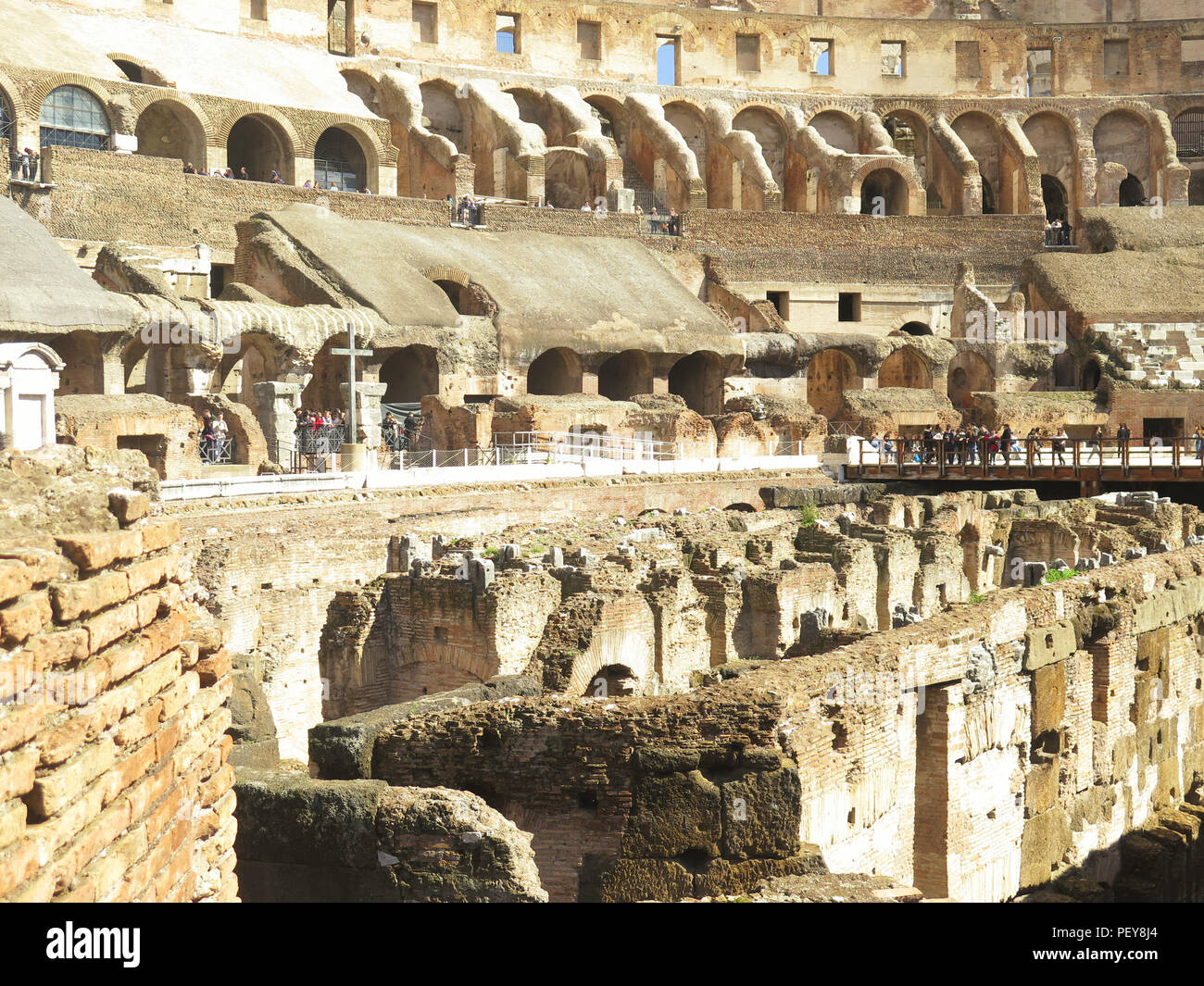 All'interno del Colosseo a Roma Foto Stock