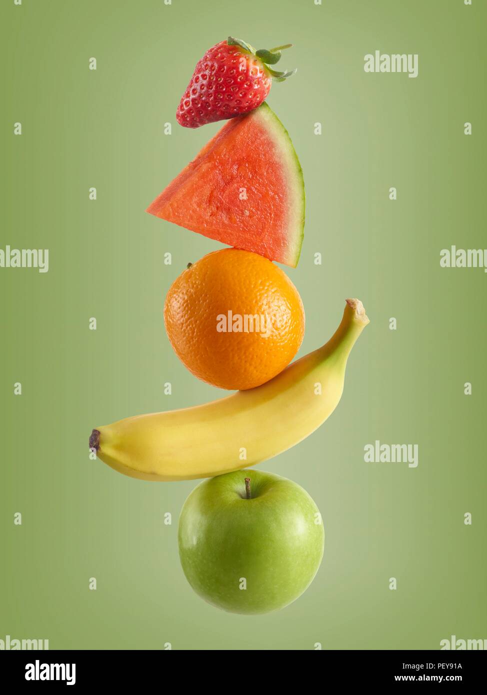 Pila di frutta fresca. Foto Stock
