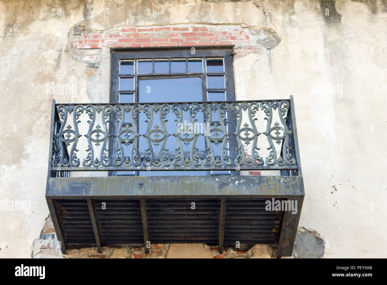 Ferro battuto balcone, Savannah GA Foto Stock