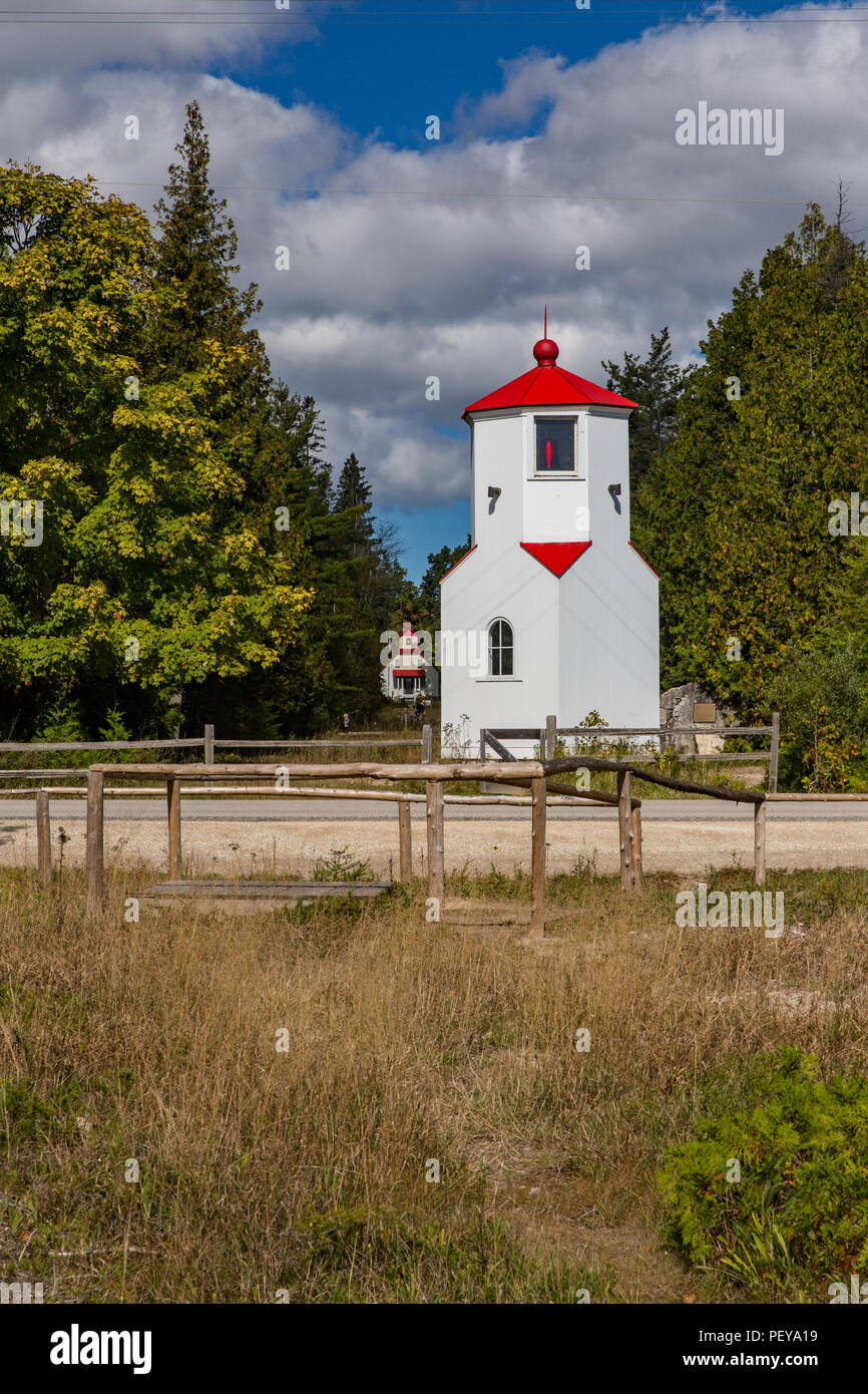 Il Baileys Harbour gamma inferiore faro in Door County Wisconsin Foto Stock