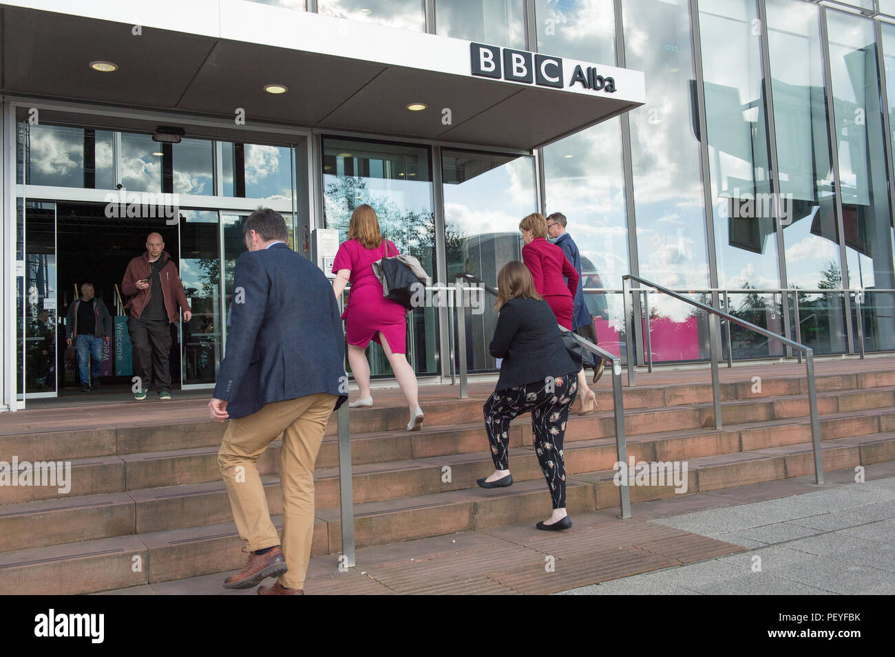 Nicola lo storione visto alla BBC Scozia per un'intervista con Glen Campbell's live show, "Chiedete al vostro Leader". Glasgow, Scozia - 2 giugno 2017 Foto Stock