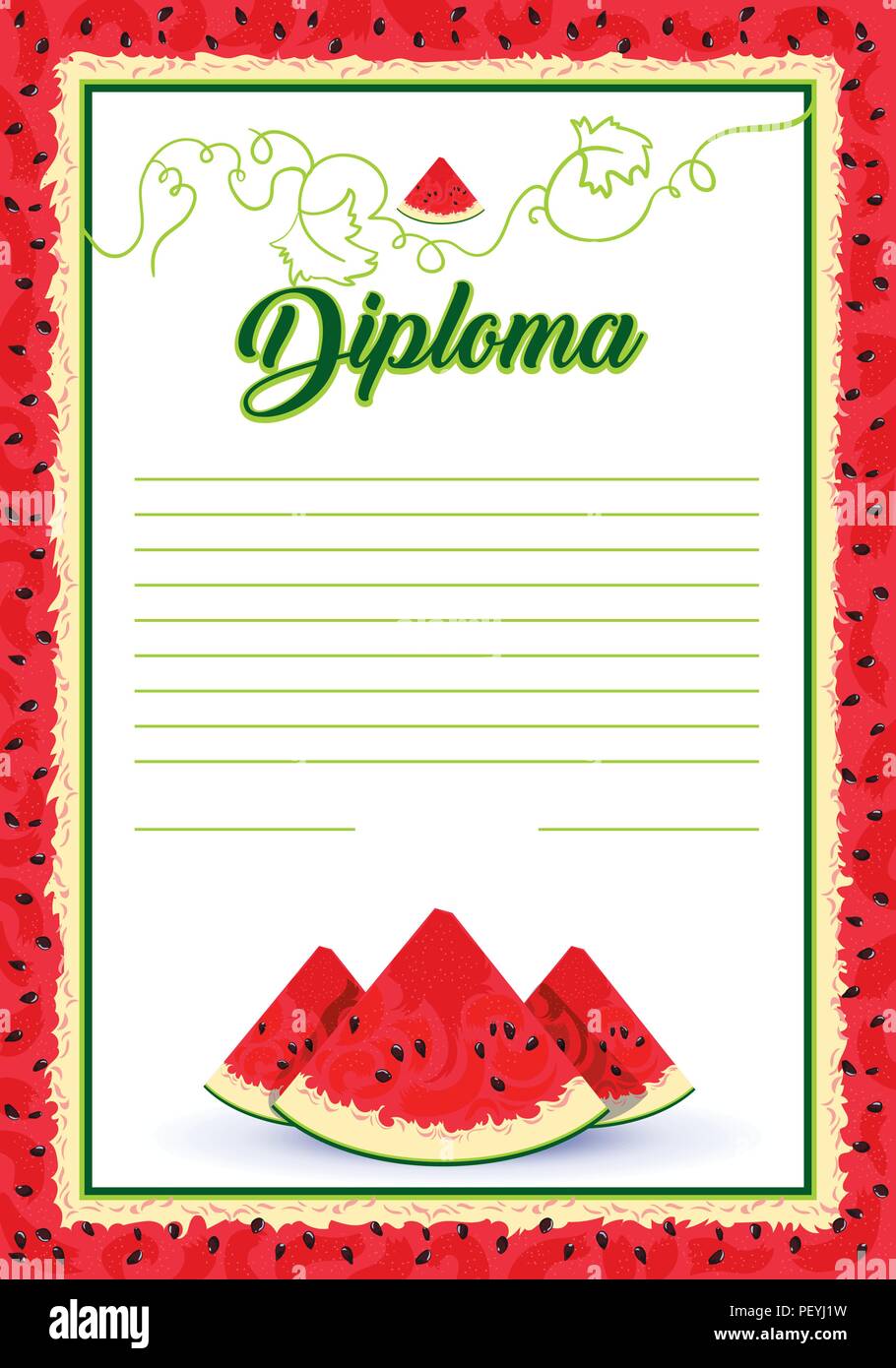 Anguria vettore telaio. Sfondo per gli inviti, diplomi, certificati, cartoline, banner Illustrazione Vettoriale