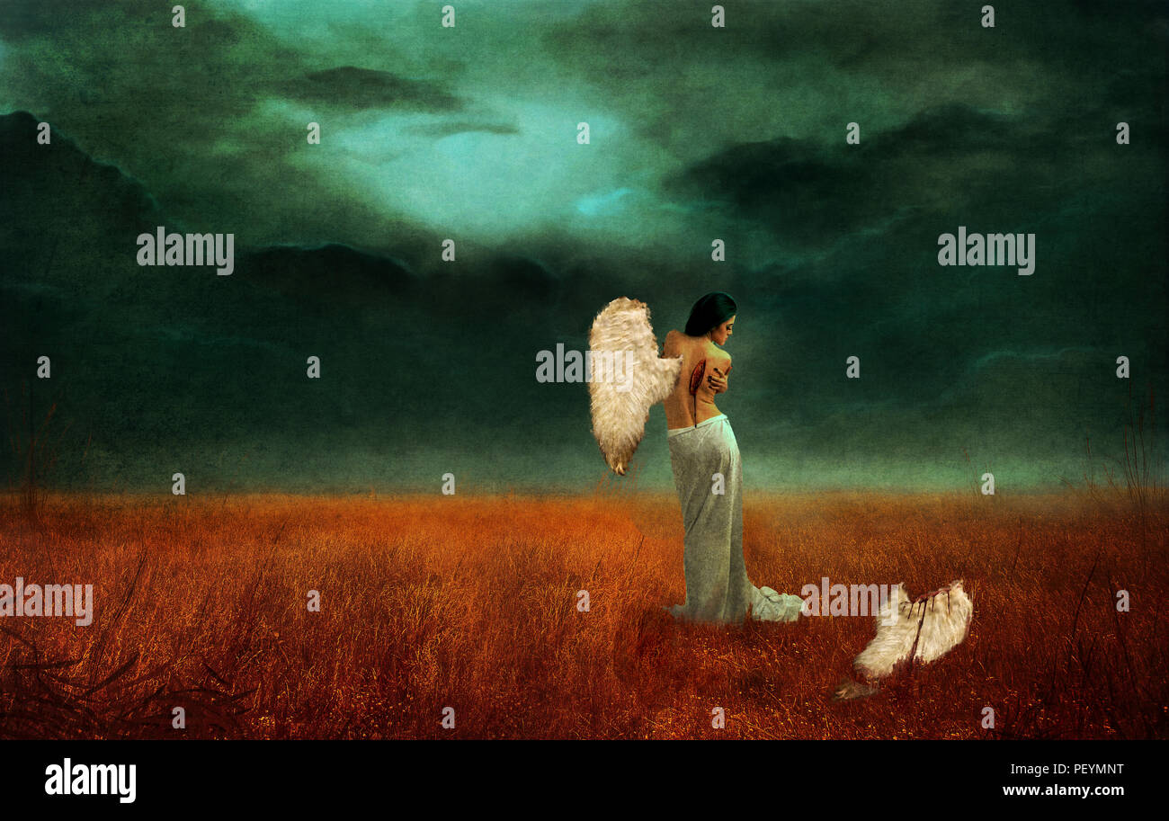 Angelo caduto - Arte Creazione digitale Foto Stock