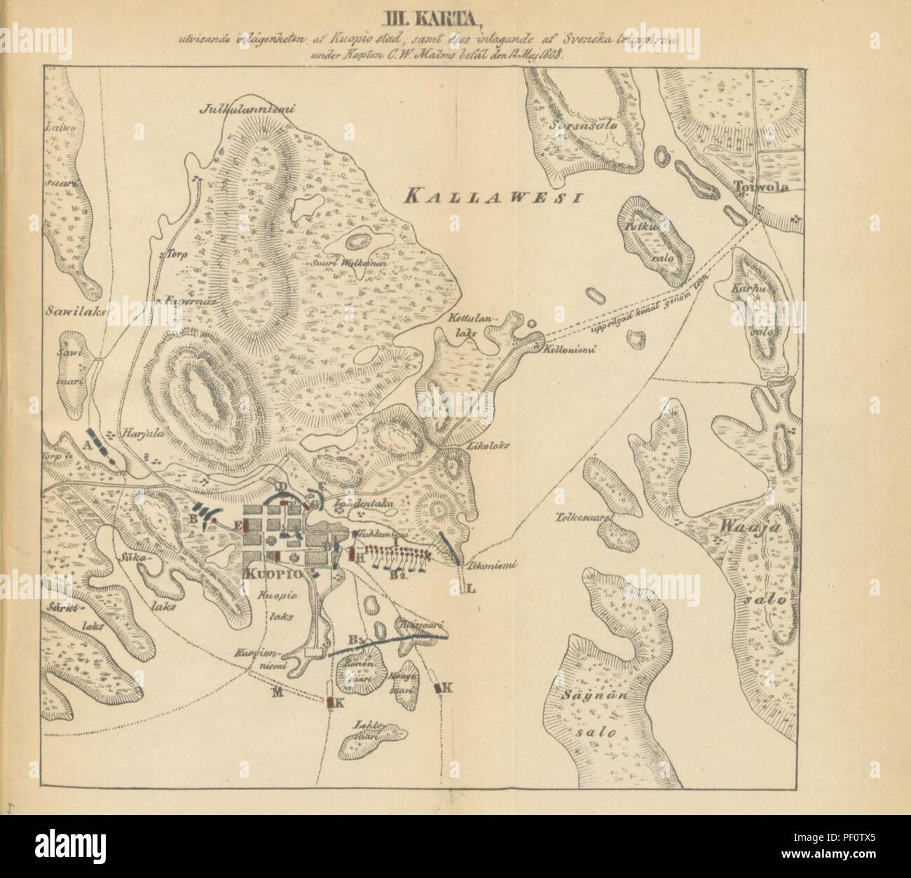 Immagine dalla pagina 253 di 'Anteckningar, förda sotto tiden från år 1785 fino a år 1816 jemte relazione om Savolaksbrigadens operationer sotto 1808 och 1809 års krig, ecc. [A cura di C. J. birmana.]' DA4138. Foto Stock