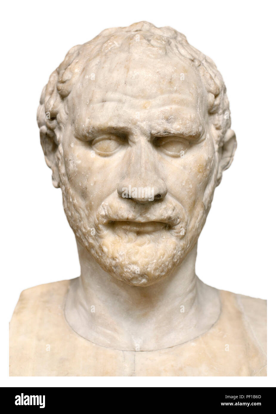 Testa di marmo di Demostene (oratore ateniese: c384-322 BC) British Museum, Bloomsbury, Londra, Inghilterra, Regno Unito. Foto Stock