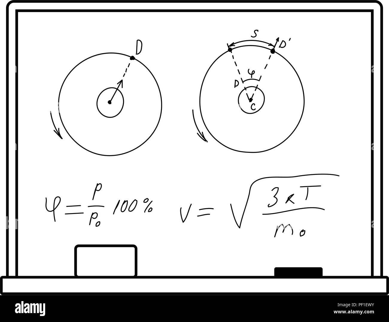 Classroom blackboard icona. Linea sottile design. Illustrazione Vettoriale. Illustrazione Vettoriale
