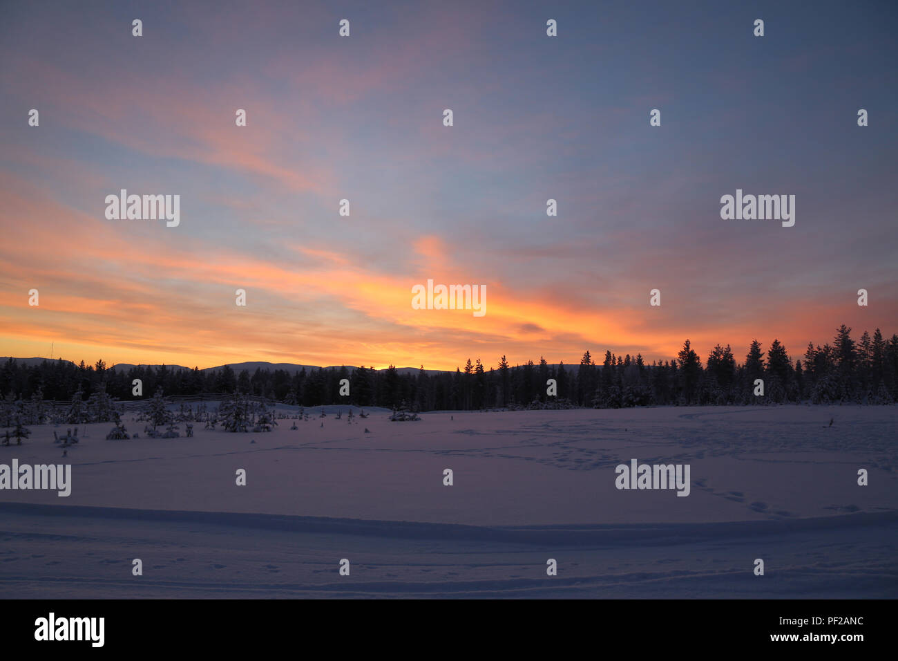 Inverno Sunrise, Loustro Foto Stock
