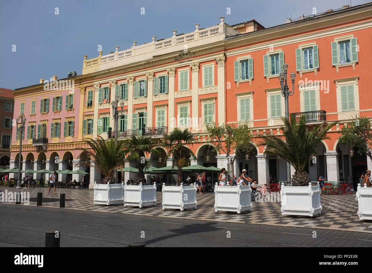 Piazza Massena a Nizza sulla Costa Azzurra, Provence-Alpes-Côte d'Azur Foto Stock