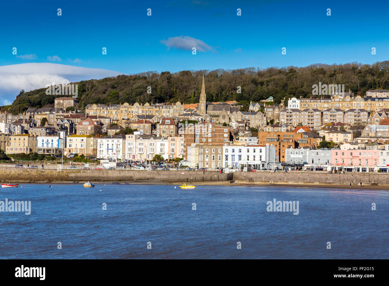 Hotel elegante e residenziale sul lungomare di Weston-super-Mare, North Somerset, Inghilterra, Regno Unito Foto Stock