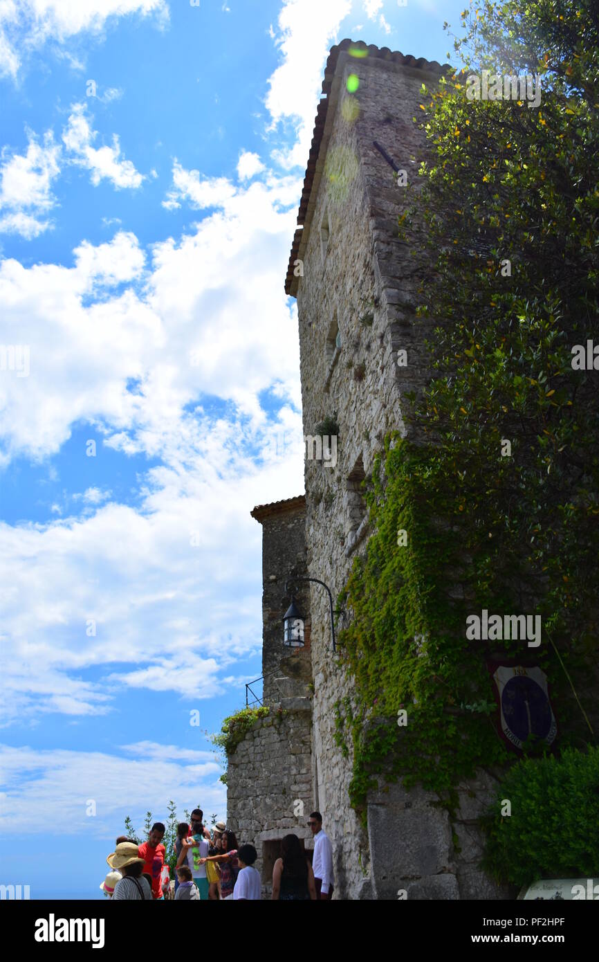 Vedute del villaggio e la campagna di Eze sulla Cote D'Azur in Francia Foto Stock