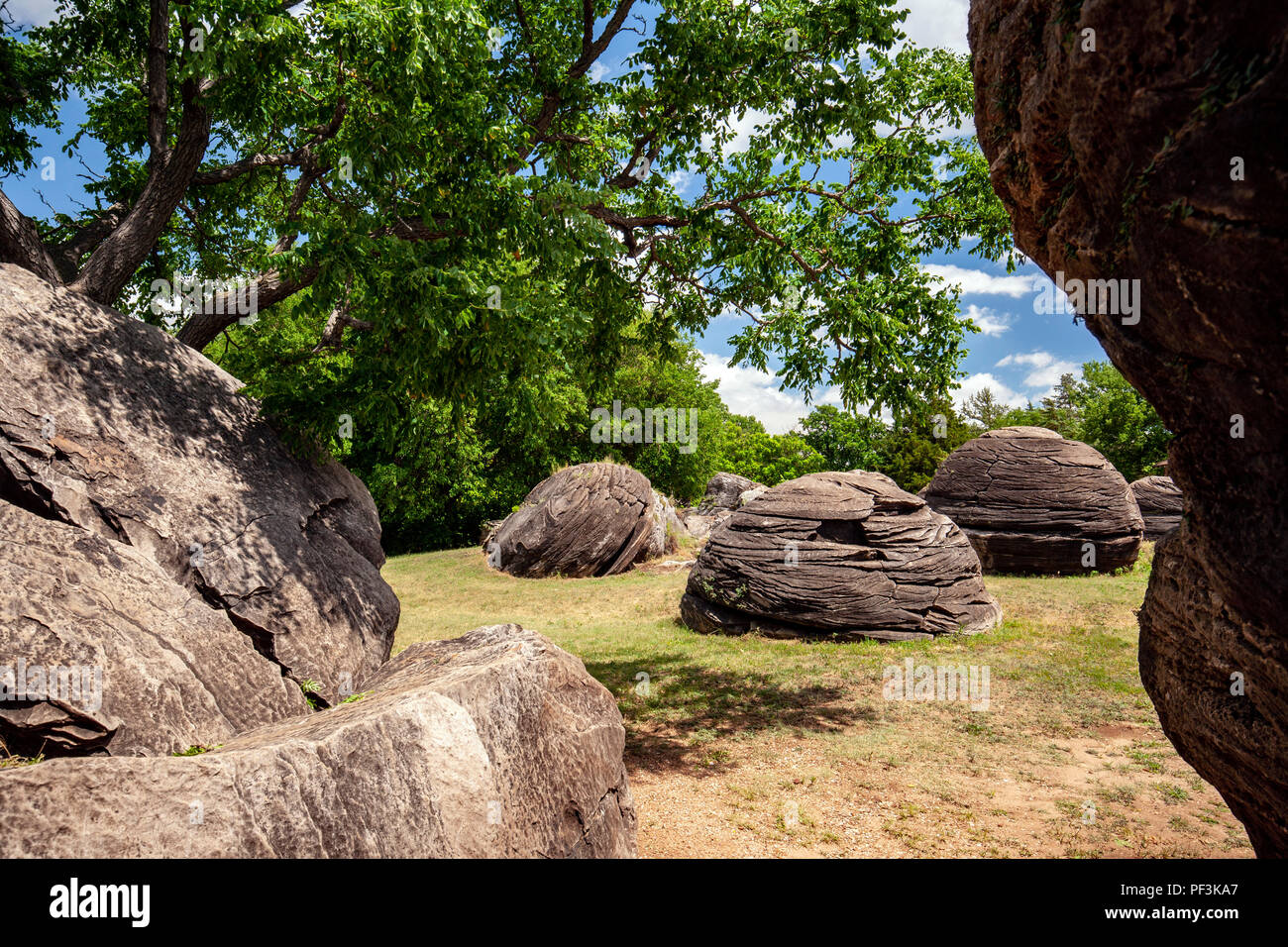Rock City una meraviglia geologica vicino a Minneapolis Kansas, STATI UNITI D'AMERICA Foto Stock