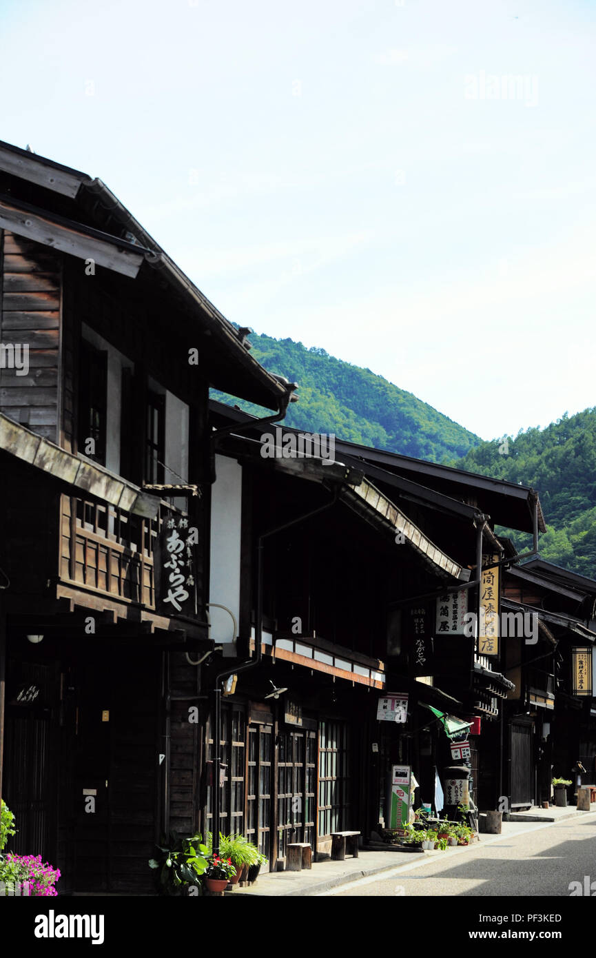 Narai-juku, un vecchio post città su NAKASENDO (antica rotta commerciale durante l'ERA DI EDO) Foto Stock