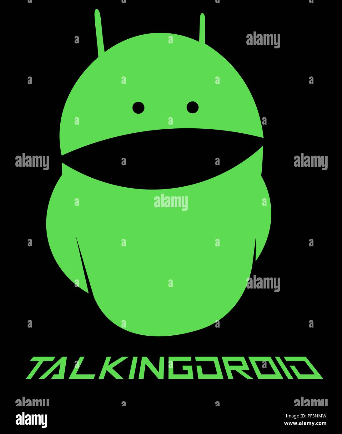 Emoticon android, parlando android minimalismo logo creativo Illustrazione Vettoriale