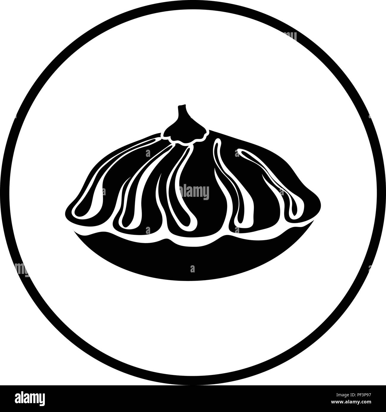 Bush Icona di zucca. Cerchio sottile design. Illustrazione Vettoriale. Illustrazione Vettoriale