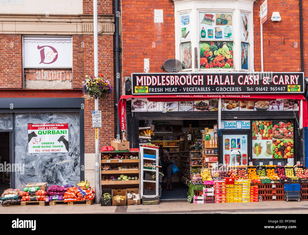 Middlesbrough Halal Cash and Carry,Linthorpe Road,Middlesbrough,l'Inghilterra,UK Foto Stock