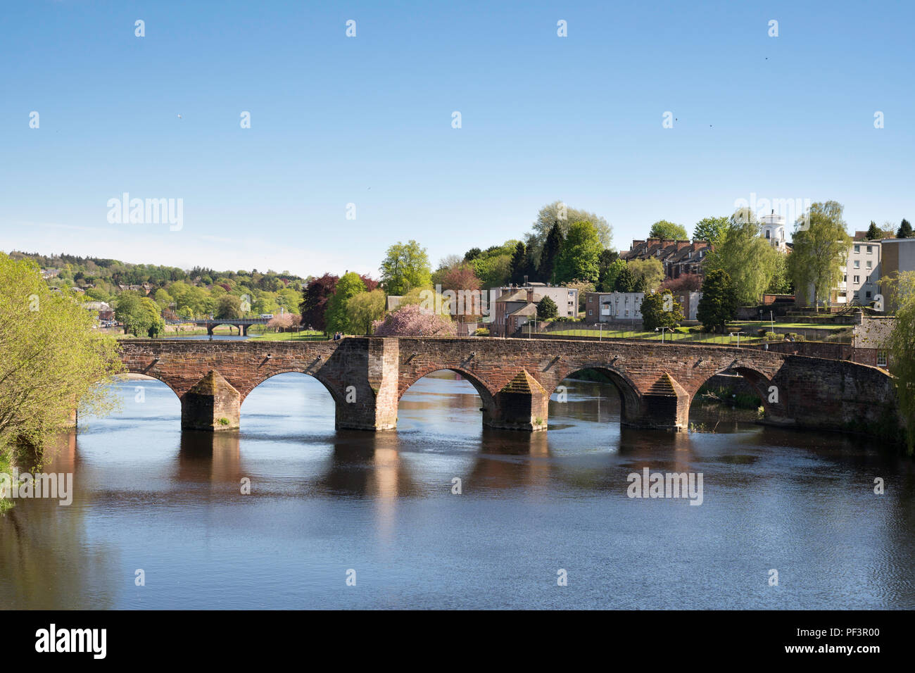 Devorgilla ponte di pietra sul Fiume Nith, Dumfries Scozia, Regno Unito Foto Stock