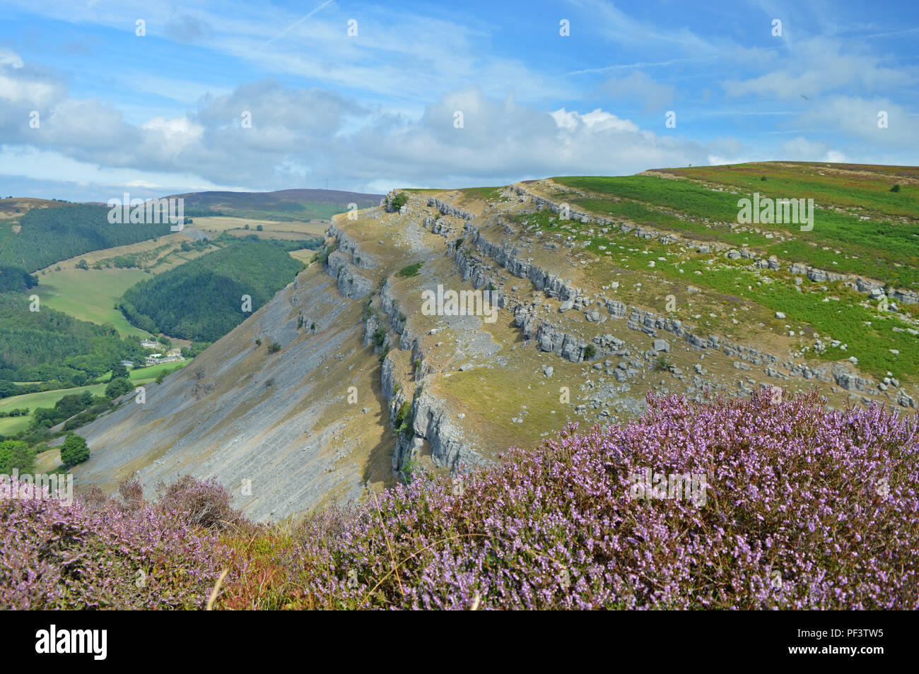Montagna Eglwyseg Llangollen Foto Stock