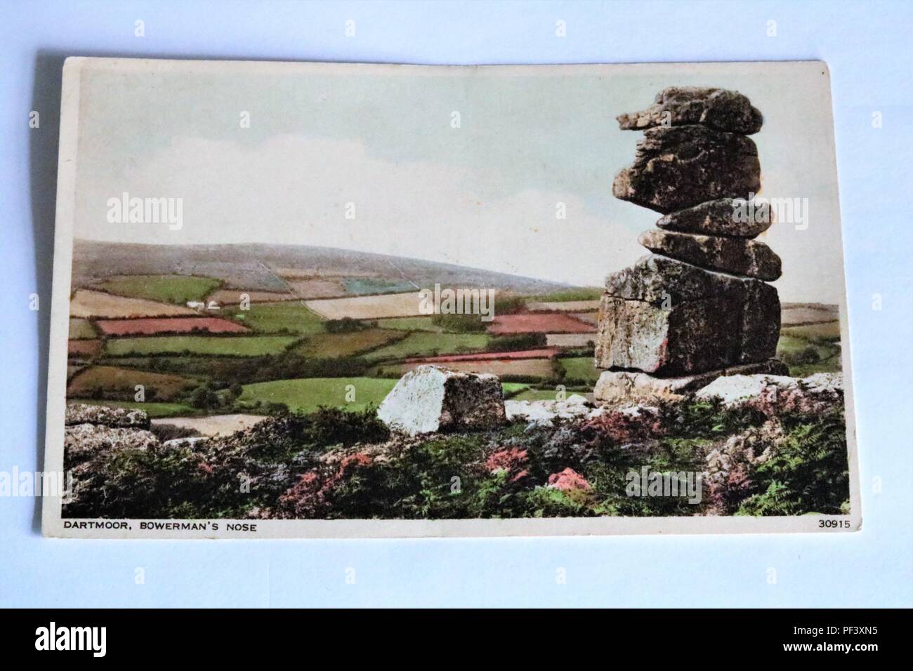 Inizio cartolina a colori che mostra Bowerman del naso, Dartmoor Devon, Regno Unito paesaggio Foto Stock