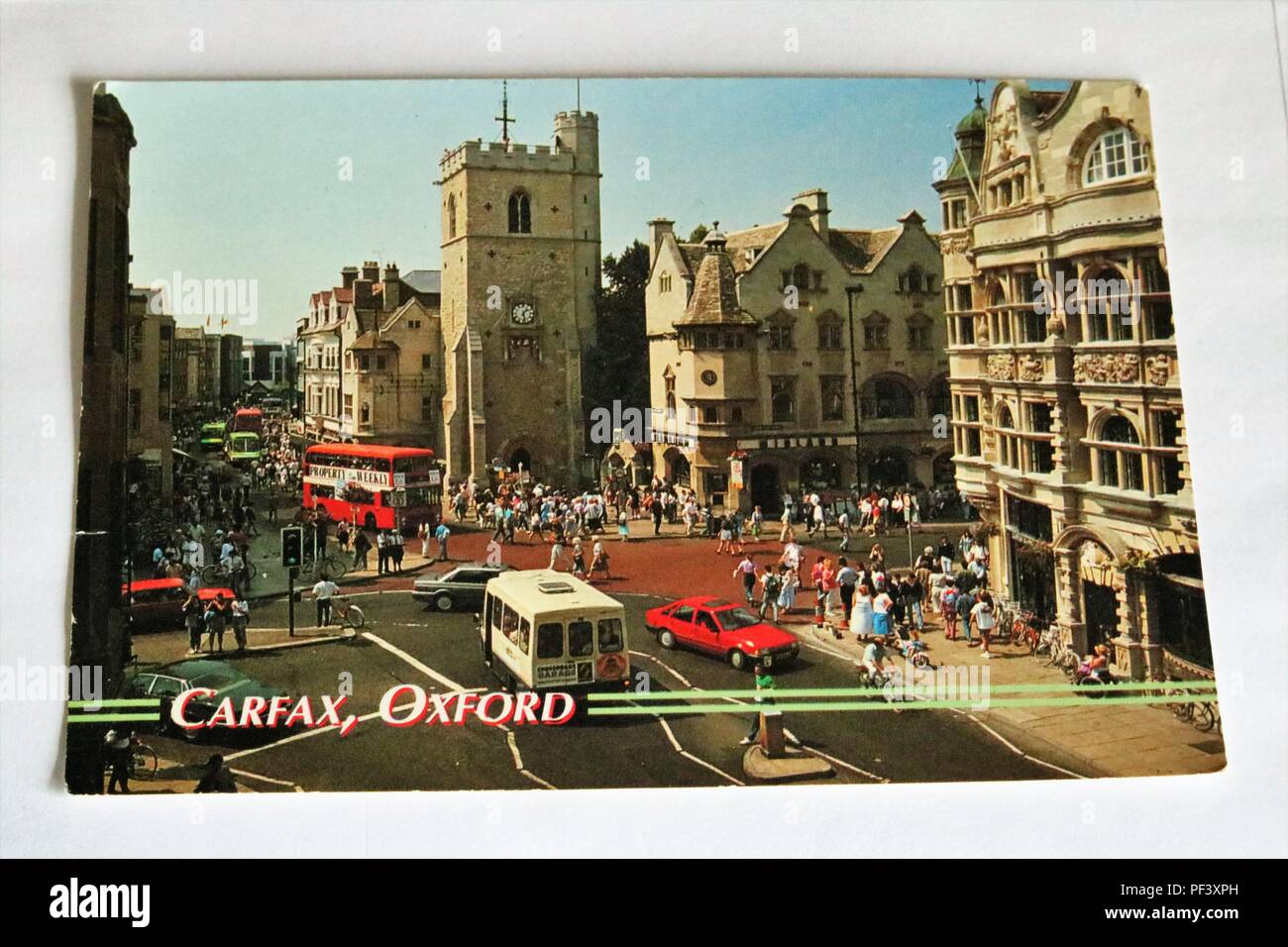 Carfax, Oxford, Regno Unito degli anni settanta cartolina colore Foto Stock