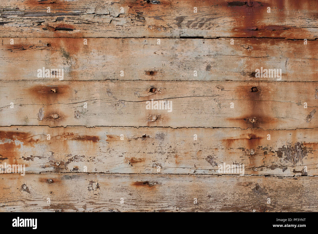 Legno invecchiato texture con sfald vernice Foto Stock