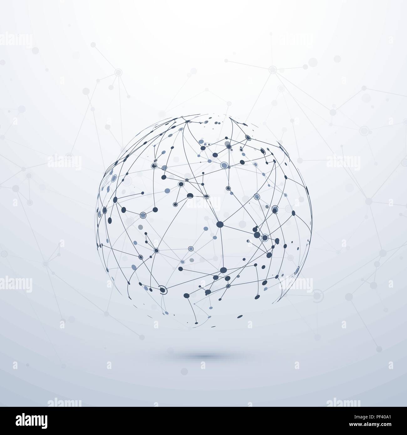 Plexus visualizzazione dati. Complesso chimico il nodo di connessione. Concetto di Internet. Wireframe struttura di rete. Illustrazione Vettoriale Illustrazione Vettoriale