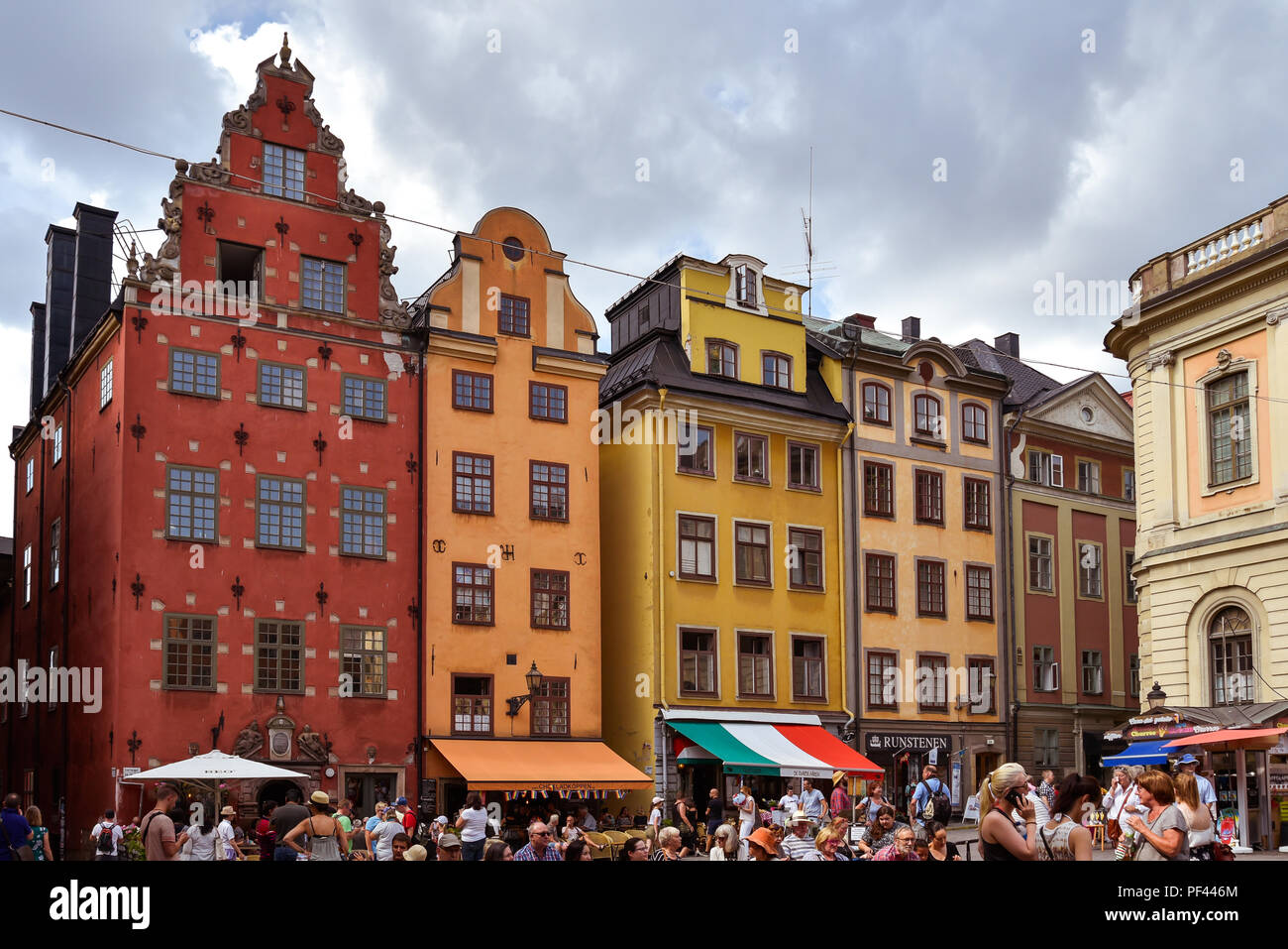 Colorato e attraente appartamento complessi sulla Stortorget, Stoccolma, Svezia Foto Stock