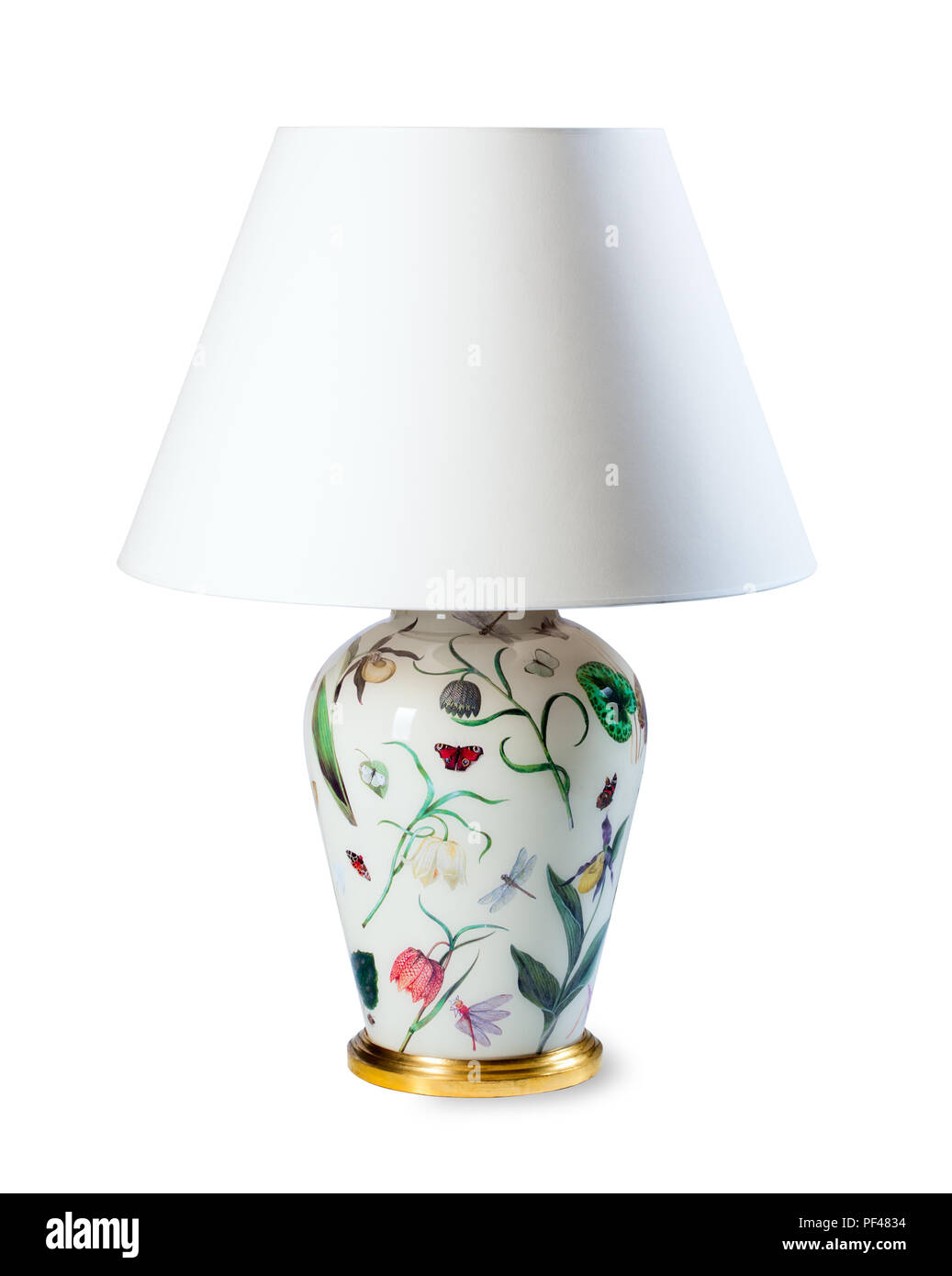 Lampada da tavolo isolato su sfondo bianco. Percorso di clipping. Foto Stock