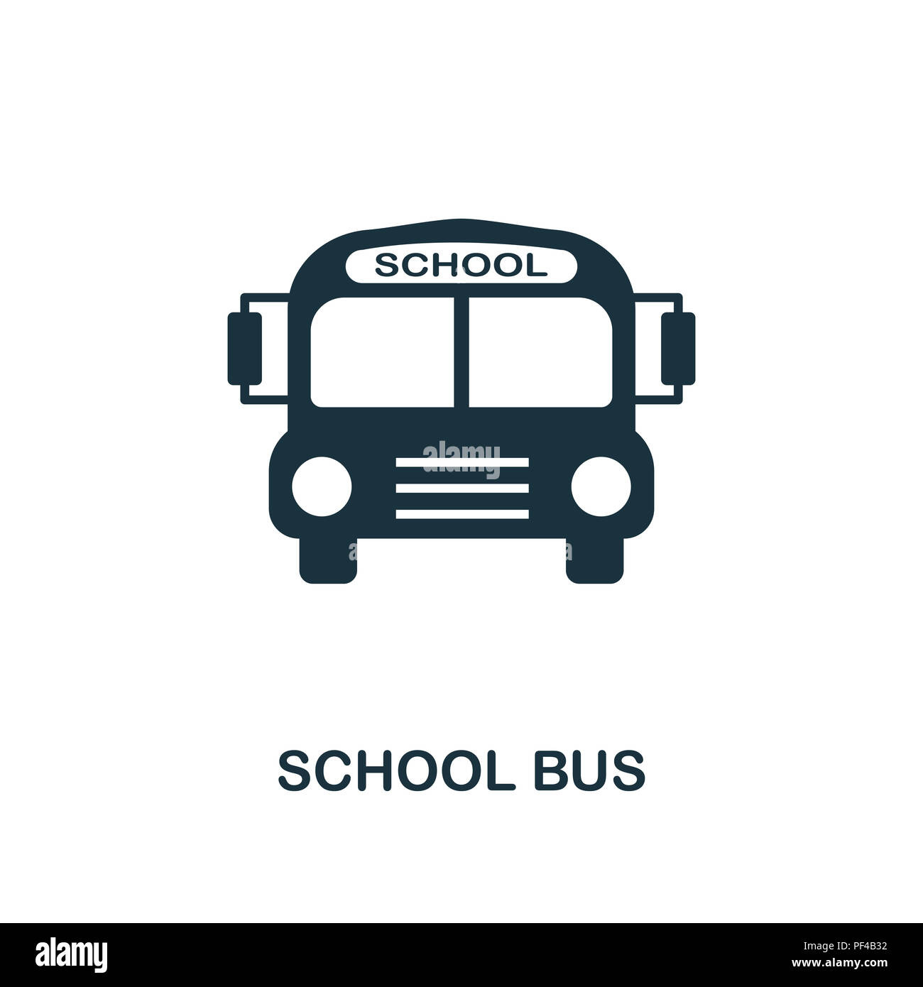 Scuola Bus icona creativi. Elemento di semplice illustrazione. Scuola Bus concept design simbolo dalla scuola raccolta. Possono essere utilizzati per la telefonia mobile e web design, Foto Stock