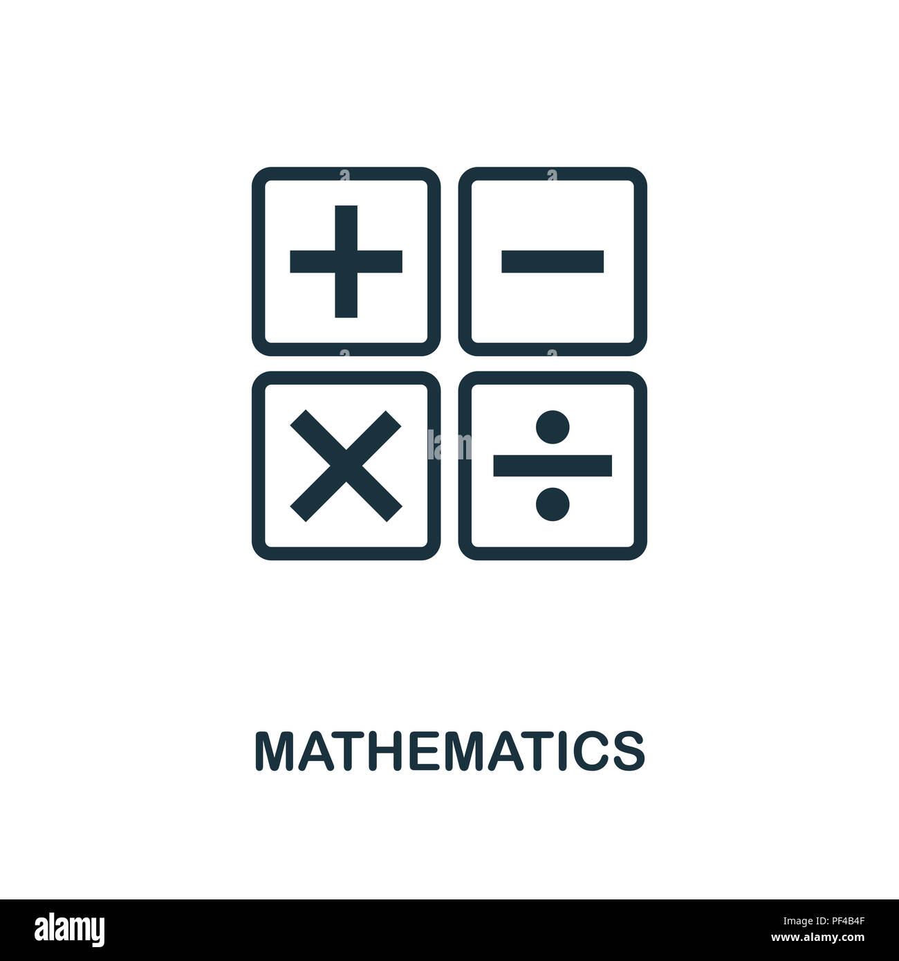 Matematica icona creativi. Elemento di semplice illustrazione. Matematica concept design simbolo dalla scuola raccolta. Può essere utilizzato per il mobile e web desig Foto Stock