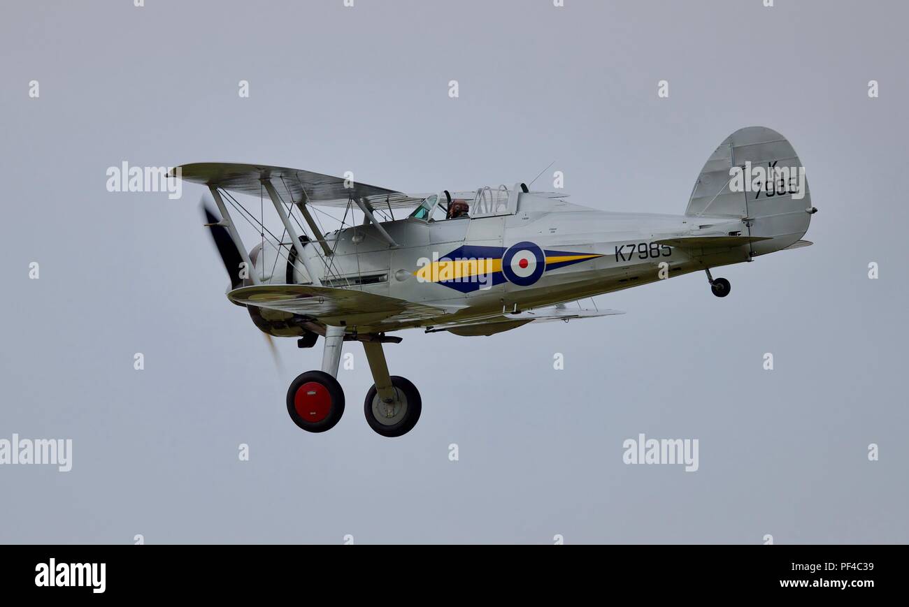 Gloster Gladiator ultimi bi-plane fighter utilizzato dalla Royal Air Force, volare a Shuttleworth's 2018 battenti Prom Foto Stock