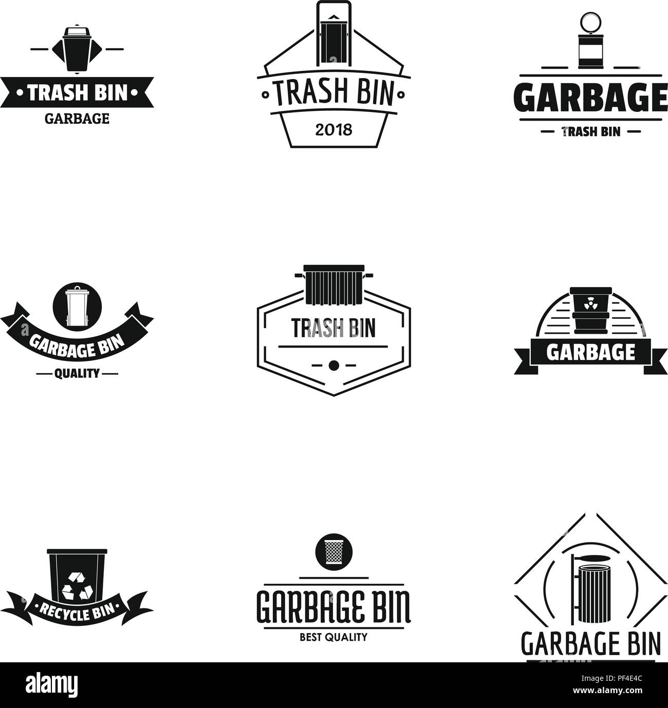 Slop secchio set logo, stile semplice Illustrazione Vettoriale