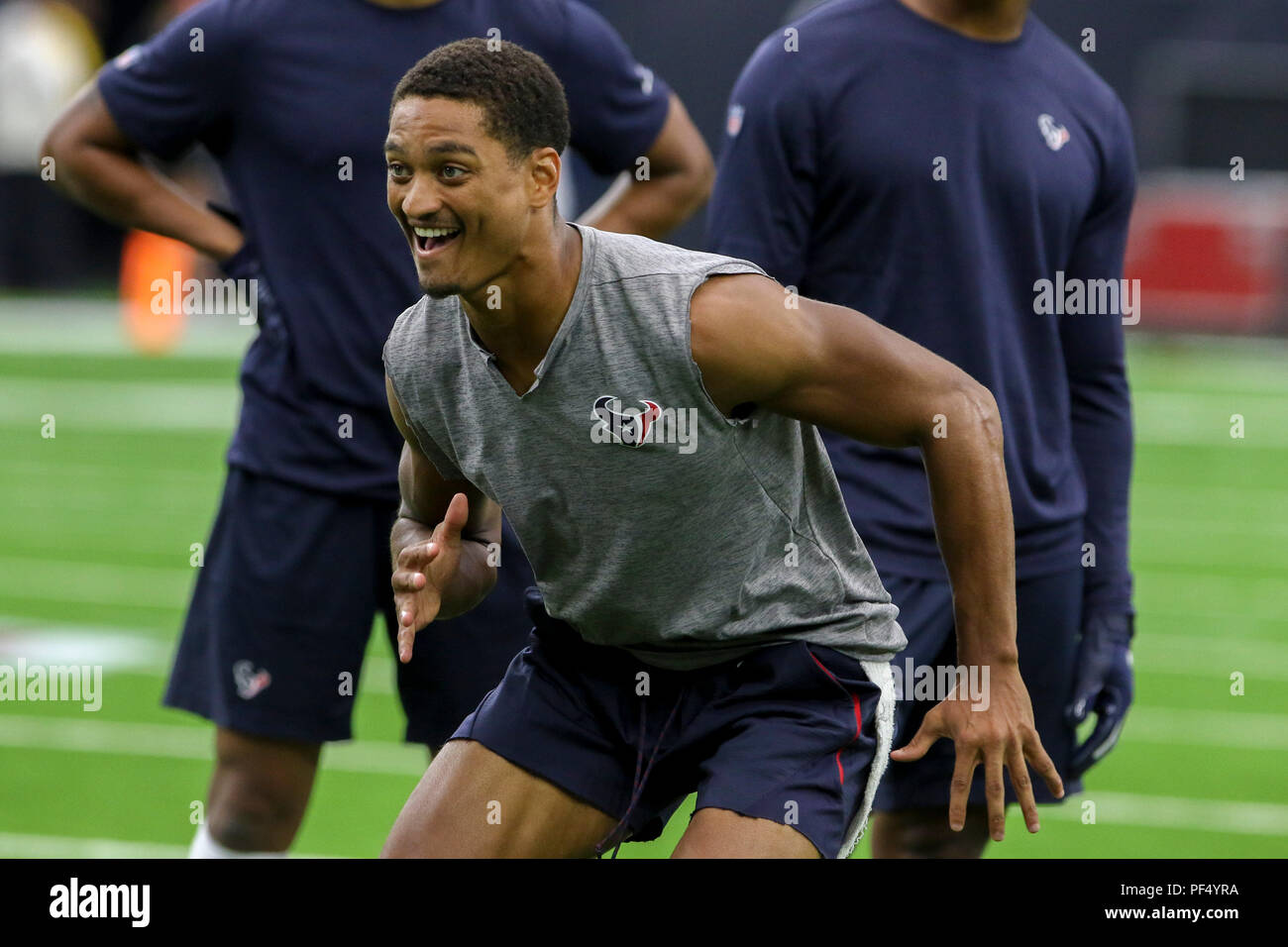 Agosto 18, 2018: Houston Texans cornerback Kevin Johnson (30) durante la preseason NFL partita di calcio tra la Houston Texans e San Francisco 49ers a NRG Stadium di Houston, TX. John Glaser/CSM Foto Stock