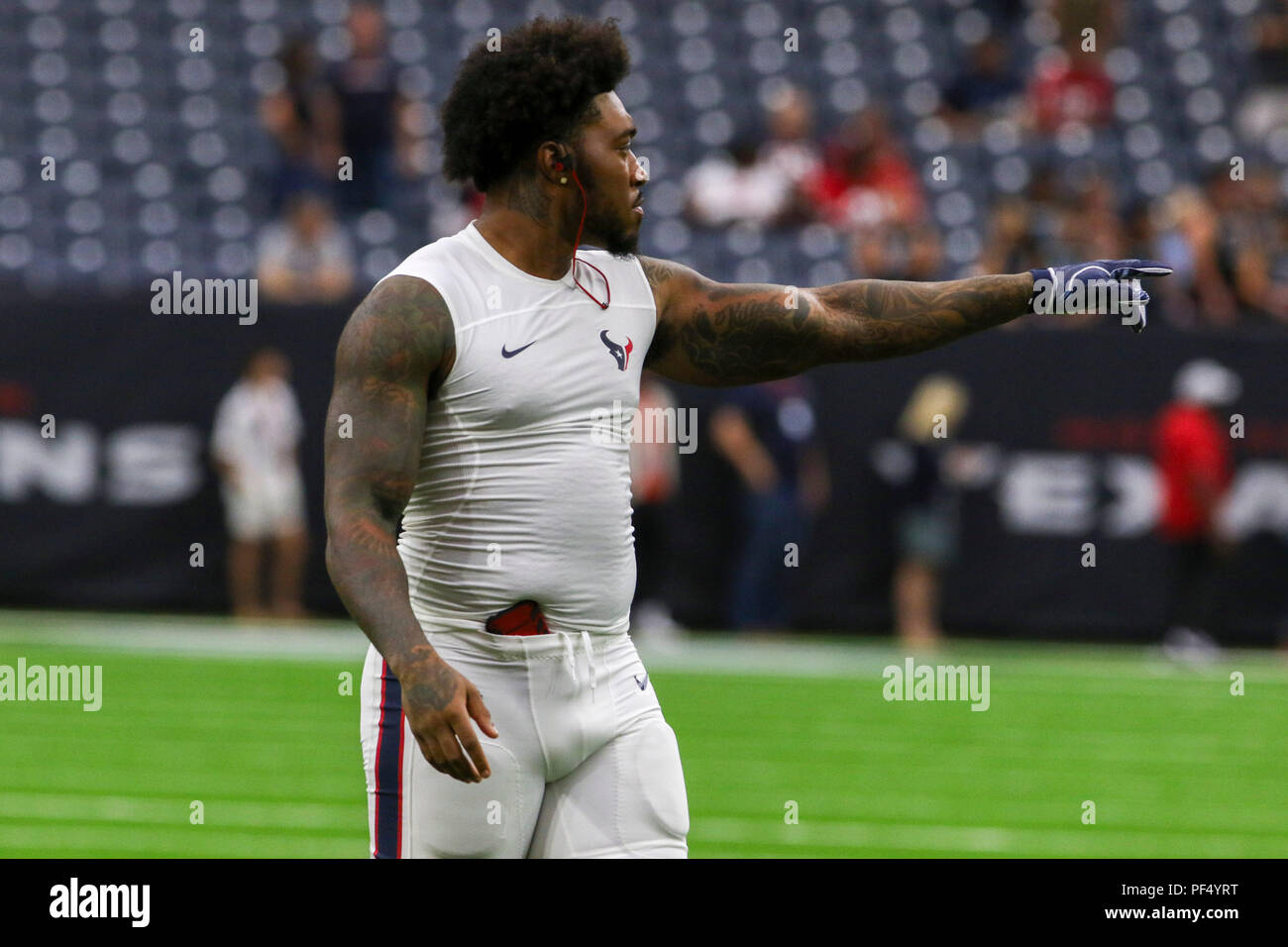 Agosto 18, 2018: Houston Texans linebacker Benardrick McKinney (55) durante la preseason NFL partita di calcio tra la Houston Texans e San Francisco 49ers a NRG Stadium di Houston, TX. John Glaser/CSM Foto Stock
