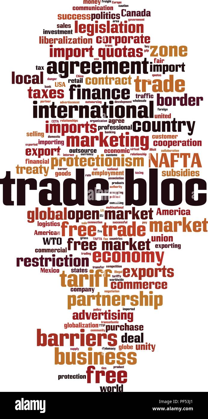 Blocco commerciale parola concetto di cloud computing. Illustrazione Vettoriale Illustrazione Vettoriale