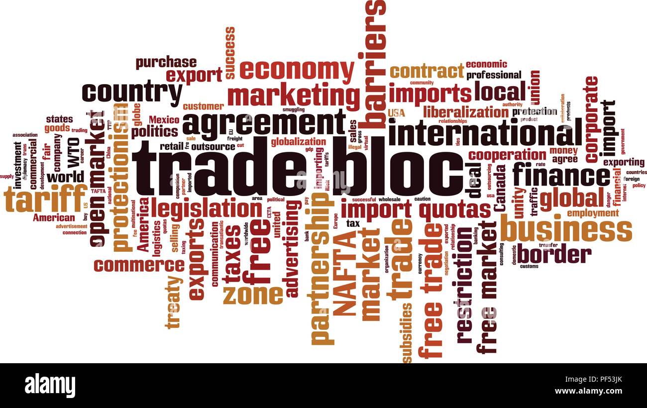 Blocco commerciale parola concetto di cloud computing. Illustrazione Vettoriale Illustrazione Vettoriale