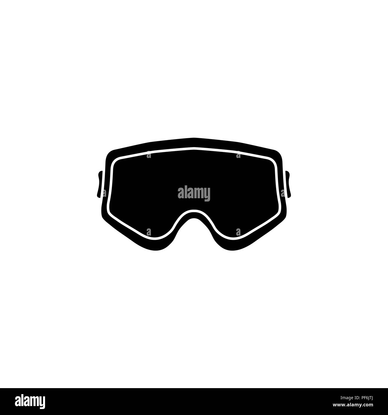 Gli occhiali di protezione. Bicchieri per icona soffice come l'aria bianco su uno sfondo nero Illustrazione Vettoriale