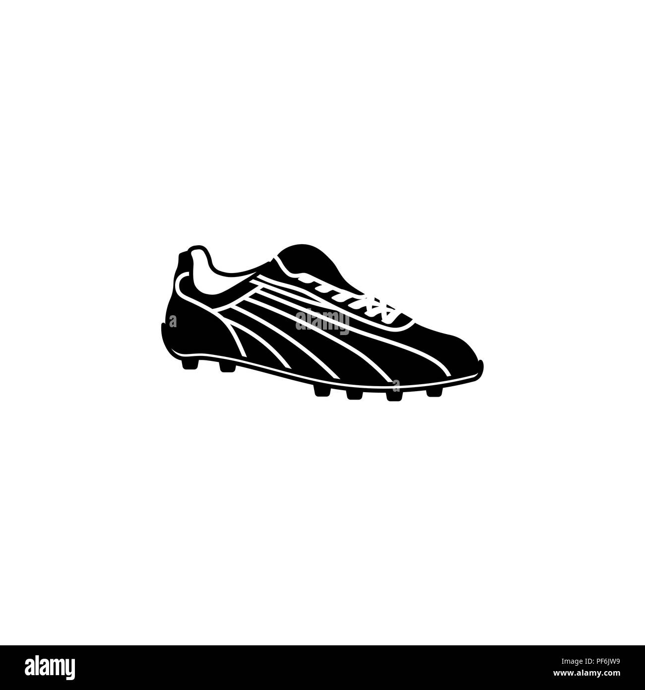Football Icona di avvio bianco su uno sfondo nero Illustrazione Vettoriale