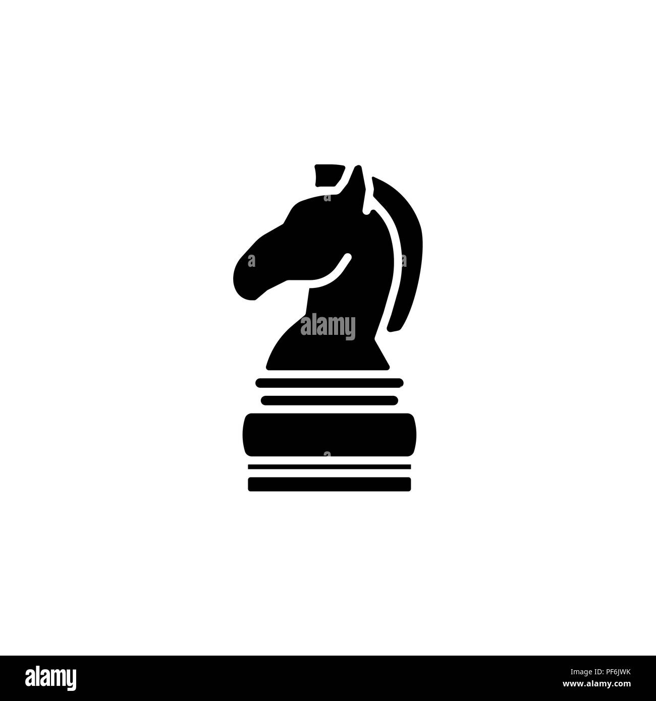 Scacchi la figura di un cavallo. Icona di scacchi Illustrazione Vettoriale