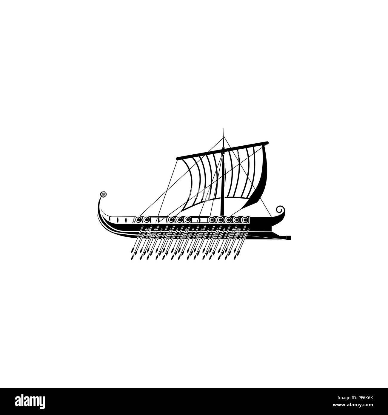 Trireme icona. Icona di cucina nero su sfondo bianco Illustrazione Vettoriale