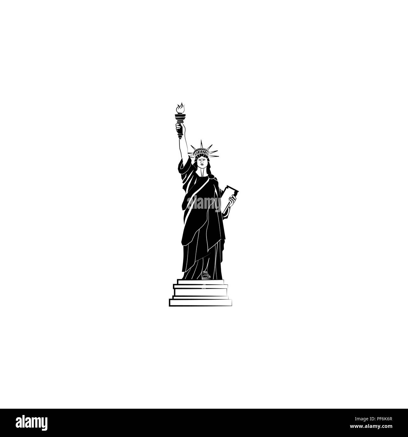 World attrazioni. Statua della Libertà di New York Illustrazione Vettoriale