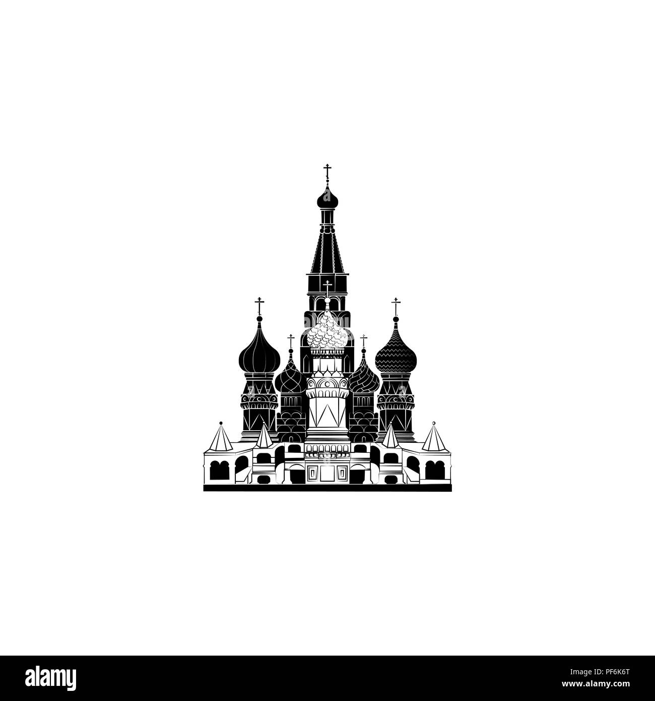 World attrazioni. Cattedrale di San Basilio a Mosca Illustrazione Vettoriale