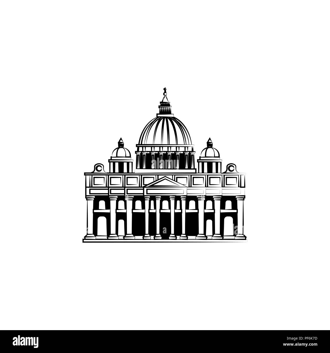 World attrazioni. La Cattedrale di San Pietro a Roma. La Basilica di San Pietro Illustrazione Vettoriale