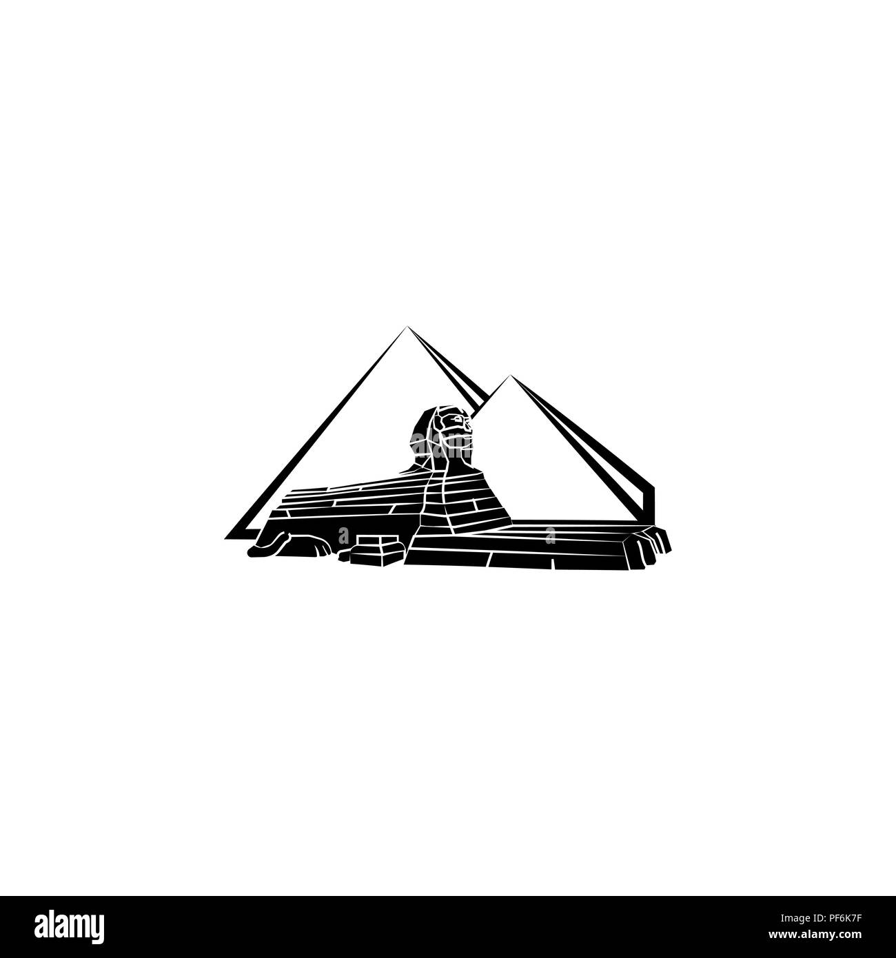 World attrazioni. Piramidi Egizie e la Sfinge. Piramidi egiziane di Giza Illustrazione Vettoriale