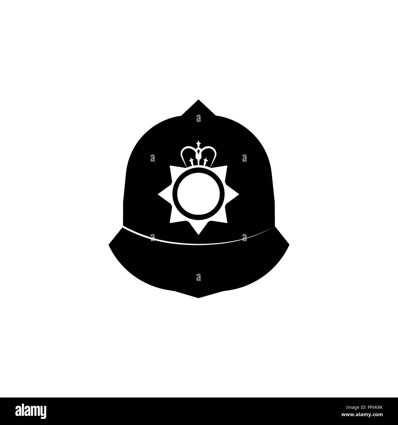 Hat del Conestabile nero su sfondo bianco Illustrazione Vettoriale