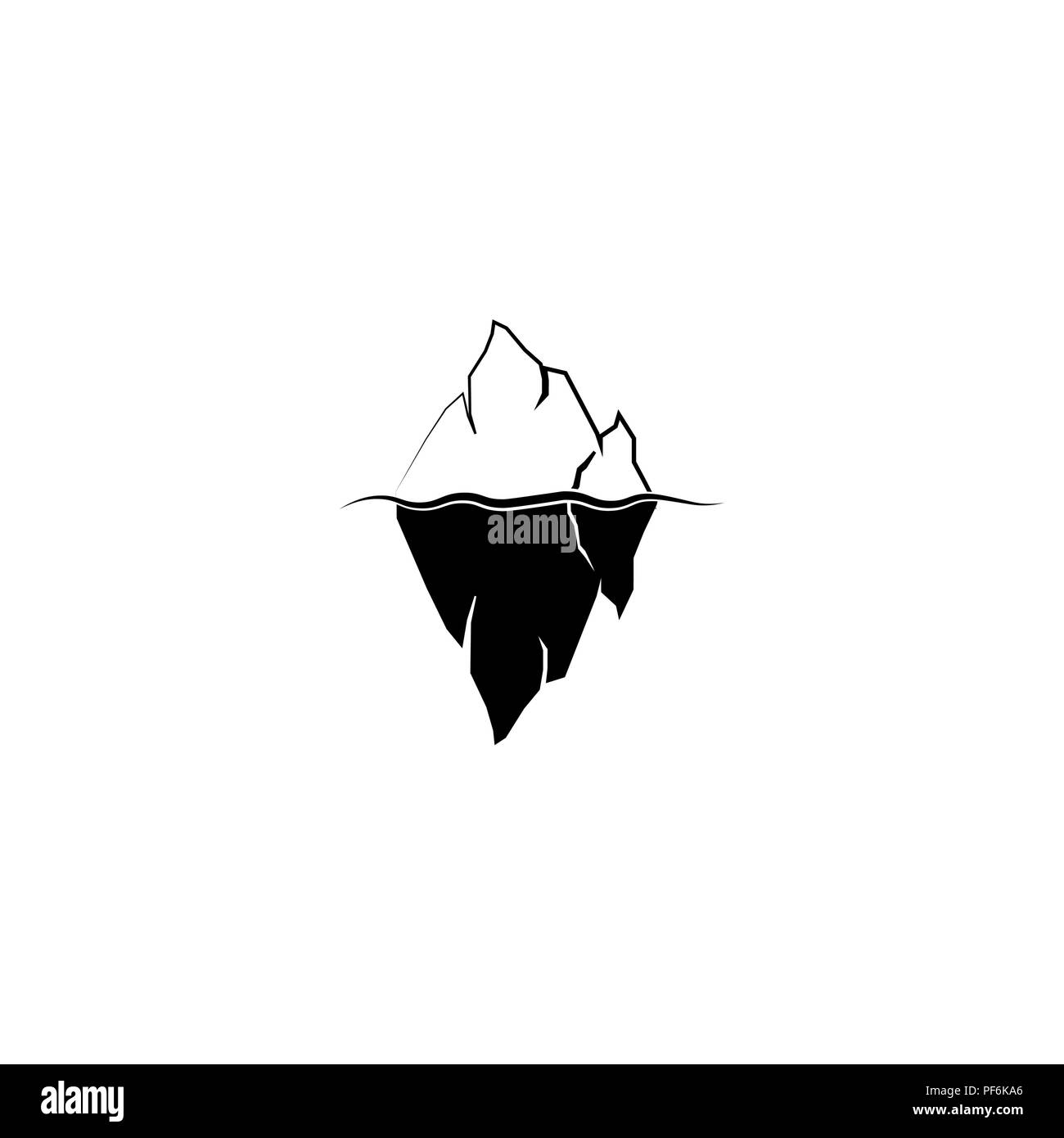 Iceberg vettore logo nero su sfondo bianco Illustrazione Vettoriale