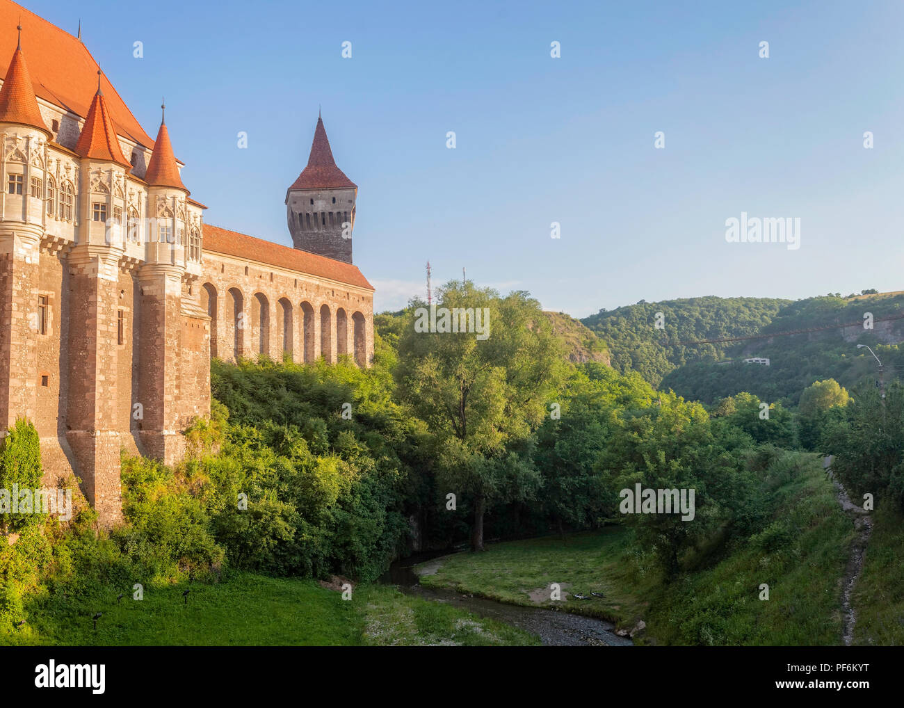 Corvin Castello, Hunedoara, Romania.Il Corvin Castello o Hunyadi Castello o Castello di Hunedoara in Transilvania, Est Europa Foto Stock