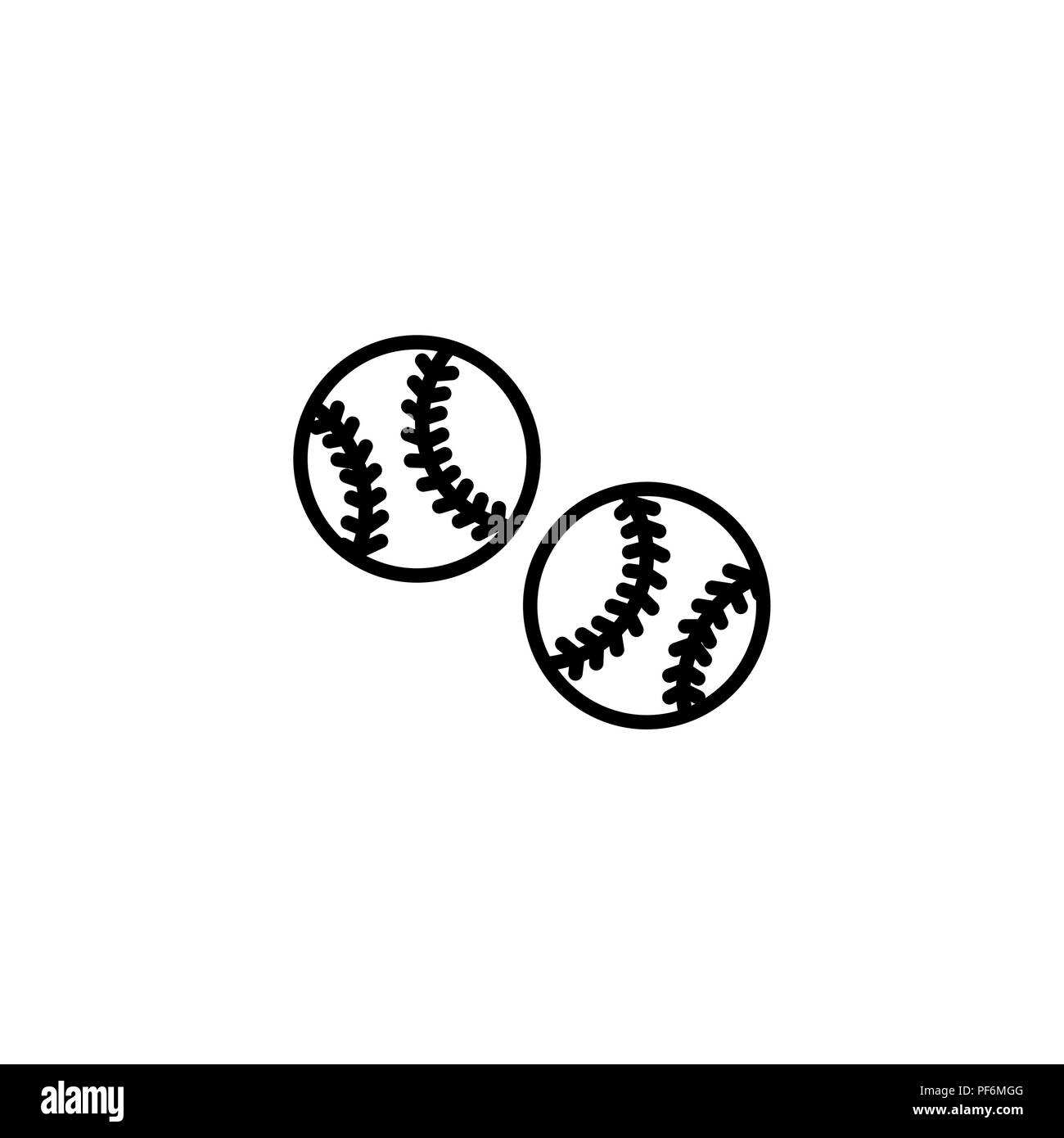 Linea Web icona. Il baseball nero su sfondo bianco Illustrazione Vettoriale