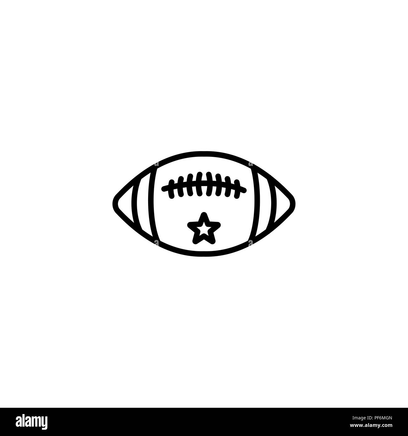 Linea Web icona. Il football americano nero su sfondo bianco Illustrazione Vettoriale