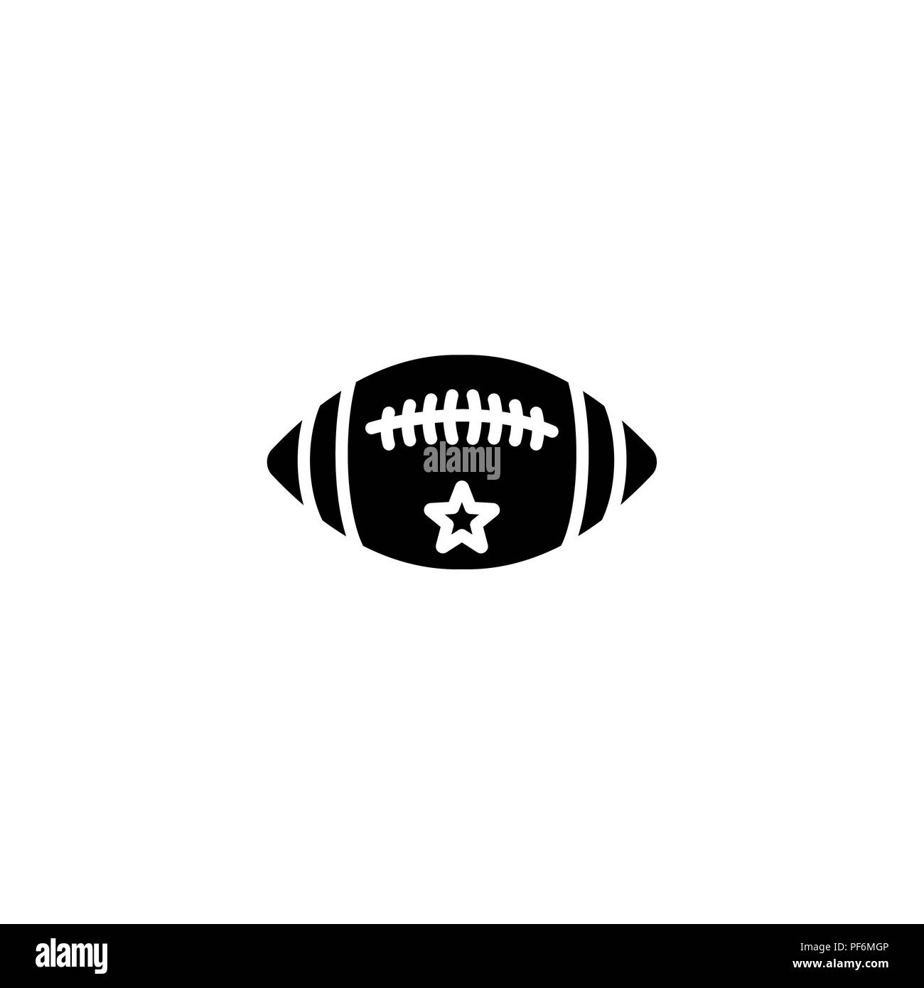 Icona del Web. Il football americano nero su sfondo bianco Illustrazione Vettoriale