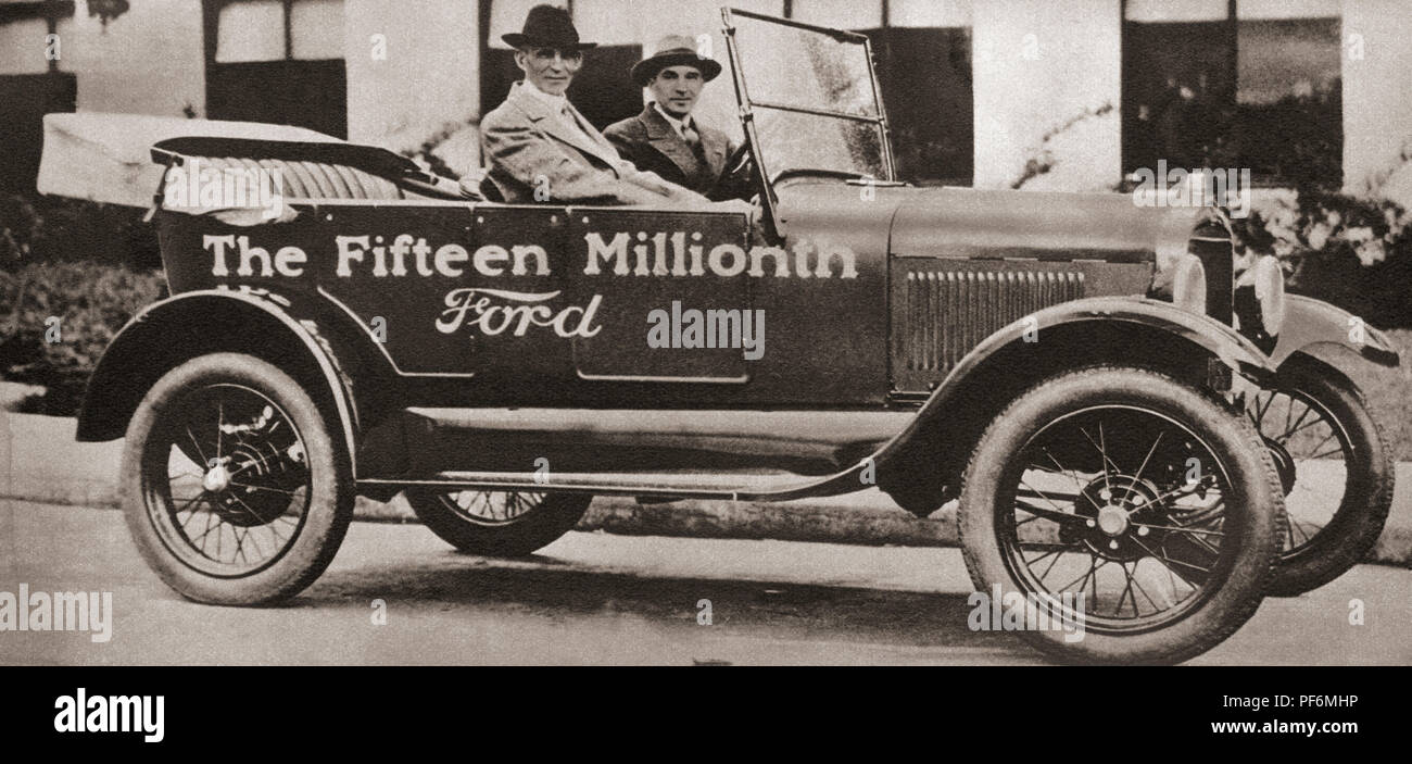 Il quindici milionesima Ford Motor Car 1927. Un nuovo biposto modello è stato lanciato sul mercato lo stesso anno a un prezzo di 145 sterline. Da questi straordinari anni, pubblicato in 1938. Foto Stock